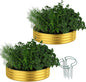 Galvanized Metal Planter Round Raised Garden Bed Kit for Gardening Outdoor Galvanized Planter Outdoor 2PC Gold 2X2X1FT
