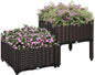 Outsunny 2 Piece Raised Garden Bed with Legs, Planter Box Raised Bed to Grow Flowers, Herbs & Vegetables, Brown