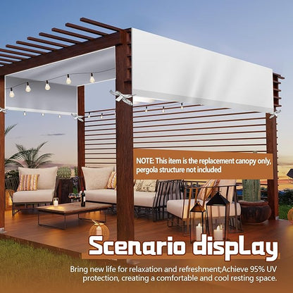 Universal Pergola Replacement Canopy Outdoor Canopy Shade Cover Waterproof Shade Top Cover for Outdoor Patio Porch Backyard(10 x 10 ft,Beige)