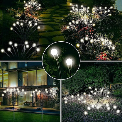 6-Pack Garden Solar Lights, 48 LED Solar Lights Outdoor for Garden Decor, Waterproof Firefly Light Outdoor (Sway by Wind), Swaying Light for Outside Yard Pathway Landscape Decorations (Cool White)