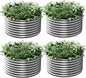 4 Pack 3x3FT Round Corrugated Galvanized Steel Raised Garden Bed Outdoor, Metal Above Ground Garden Bed for Vegetables and Flowers, Raised Beds for Gardening-3x3FTx10Inch