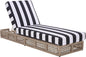 SAFAVIEH Outdoor Patio Furniture Collection - Gillian Heather Tan Rope Daybed, Black Stripe Cushion, Coastal Sunlounger, Fully Assembled (PAT7527E)
