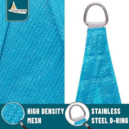LOVE STORY Custom Size 8'x8' Turquoise Blue Sun Shade Sail Rectangle UV Block Canopy Patio Sail Sunshades Fabric for Outdoor Garden Carport (We Make Custom Size)