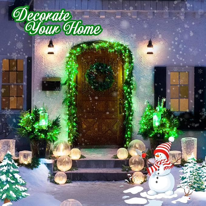 String Lights 163 ft Green 500 LED with Remote and 8 Modes