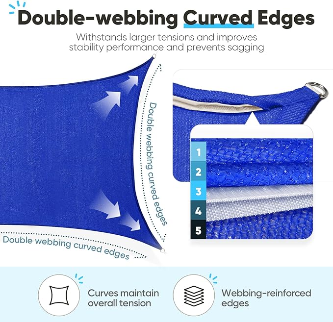 Quictent 20x26ft Sun Shade Sail for Patio, 185GSM Heavy Duty Rectangular Outdoor Sunshades UV Block Outside Canopy Cover for Backyard