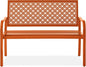 Best Choice Products Outdoor Bench 2-Person Metal Steel Benches Furniture for Garden, Patio, Porch, Entryway w/Geometric Backrest, 790lb Capacity - Carrot