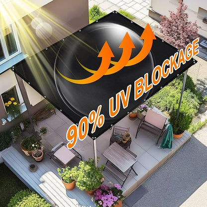 Artpuch 90% Sun Shade Cloth, 4 x 16 FT Pergola Shade Cover Canopy with Grommets, Sun Screen Fabric Tarp for Patio, Outdoor, Garden, Backyard, Black