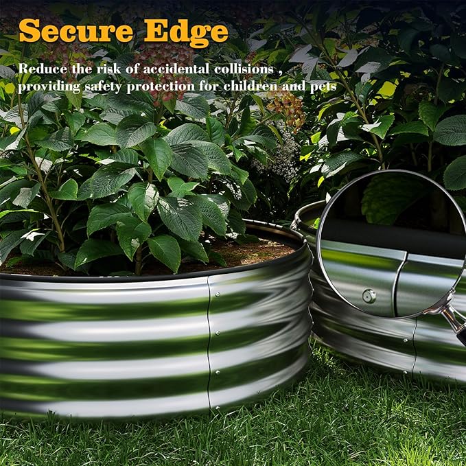 Galvanized Metal Planter Raised Garden Bed Kit for Gardening Outdoor Garden Box Raised Flower Bed 2PC Gray 4X2X1FT