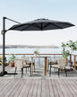 GarveeLife 10 ft Patio Umbrella Outdoor Large Cantilever Umbrella Market Sun Shade Windproof Offset Umbrella with 360-Degree Rotation for Garden Deck Pool Patio, Grey