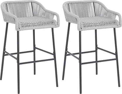 Christopher Knight Home Sivir Outdoor Barstool Set of 2, Patio Woven Rope Bar - Image 7
