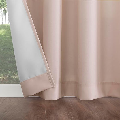 Sun Zero Marina Indoor/Outdoor UV Protectant Energy Efficient Grommet Curtain Panel, 54" x 108", Rose Quartz