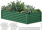 YITAHOME 6x3x1.5ft Large Raised Garden Bed Kit, Galvanized Metal Planter Box with Gloves, Green