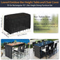 Black Waterproof Bar Height Patio Table and Chair Cover, 76-Inch Rectangular