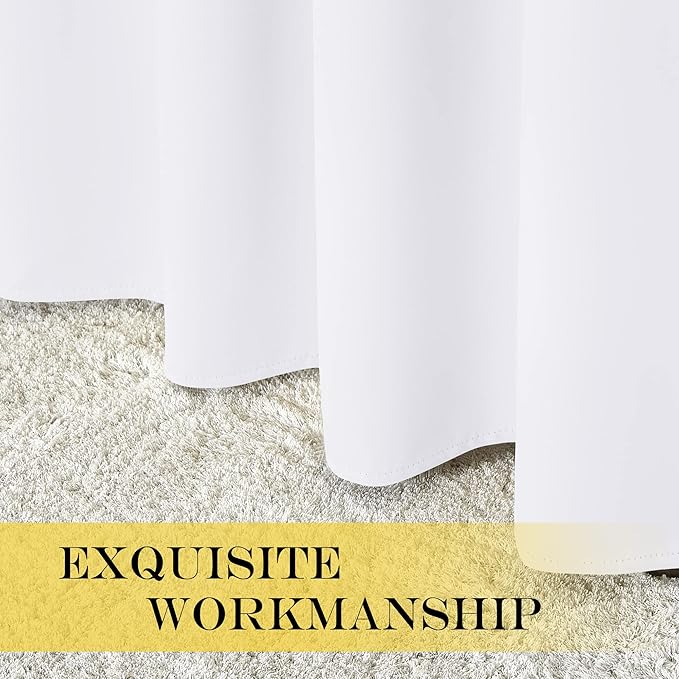 NICETOWN Patio Blackout Curtain Panels - Extra Wide Sliding Door Thermal Insulated Drape, Privacy Room Divider Curtain for Bedroom Office (White, 66 x 118 Inch Long)