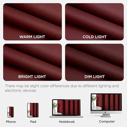Joydeco Blackout Patio Sliding Door Curtains 84 Inches Long, Grommet Privacy Room Divider Curtains, Extra Wide Thermal Blackout Drapes for Bedroom Living Room (Burgundy Red, 70Wx84L, 1 Panel)