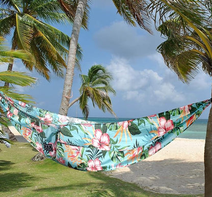 Gold Armour Camping Hammock - XL Double Hammock Portable Hammock Camping Accessories Gear for Outdoor Indoor with Tree Straps, USA Based Brand (Hawaii Blue)