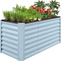 Best Choice Products 4x2x2ft Outdoor Metal Raised Garden Bed, Deep Root Box Planter for Vegetables, Flowers, Herbs, 119 Gallon Capacity, 100% Non Toxic Materials - Mist Blue