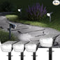Linkind Solar Spot Lights Outdoor Waterproof IP67, 60 LED Solar Flood Lights 30% High Conversion Landscape Lighting for Garden Yard Pathway (4 Pack, Cool White)