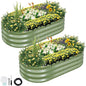 Galvanized Raised Garden Bed Outdoor- 2 Pcs Raised Beds for Gardening| Metal Planter Box, Steel Raised Garden Bed Kit with Gloves for Vegetables, Flower, Herbs (4x2x1FT, Green)