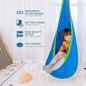 Hammock Chair Kids Pod Swing, Blue Cotton, Indoor or Outdoor Use