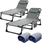 ABORON 2PK Heavy Duty Tanning Chair, 5-Gear Outdoor Folding Chaise Lounge Chair with Cushion,Portable Beach Lounge Chair for Outdoor Sunbathing Patio Pool Lawn Deck Poolside