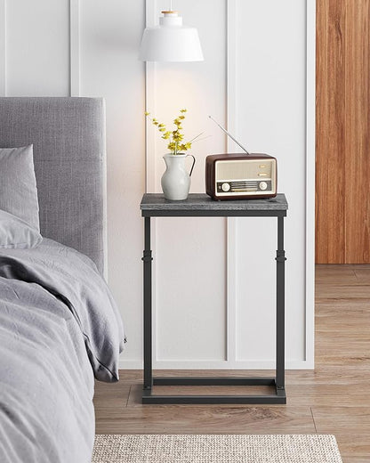TUTOTAK End Table, Side Table, Tall Couch Table, Sofa Table, Living Room, Bedroom, Grey TB01BY0832