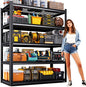 78" H Garage Shelving Heavy Duty Storage Shelves, Adjustable Metal Shelving Unit, Utility Garage Organizer Shelf for Basement, Pantry, Kitchen, Warehouse, Supermarket, 45.6" Wx19.7 Dx78 H