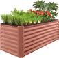 Best Choice Products 8x2x2ft Outdoor Metal Raised Garden Bed, Rectangular Deep Root Planter Box for Vegetables, Flowers, Herbs, and Succulents w/ 239 Gallon Capacity - Terracotta