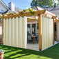 NICETOWN 2 Panels Outdoor Curtains for Patio Waterproof 95" Long, Windproof Grommet & Back Tab on Top & Bottom Thermal Insulated Sun Blocking Drapes with Rope for Gazebo, Beige, W100 per Panel