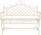 Safavieh PAT5017A Collection Adina Antique White Wrought Iron 51.25" Outdoor Garden Bench