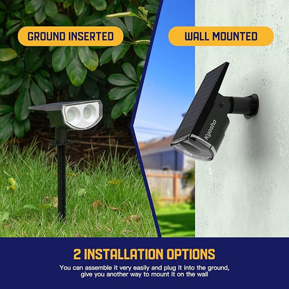 Kyosho IP67 Waterproof Color Solar Spot Lights Outdoor, Color Changing Outdoor Halloween Lights, RGBW Multicolor Solar Spotlight with 9 Modes for Lawn, Pathway, Yard, 8 Pack