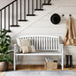 Grand patio 52" Farmhouse Outdoor Bench, Garden Benches with Rust Free Metal Powder Coated Frame and Aluminum Backrest, Faux Wood Grain Finish Frame Patio Bench for Front Porch,Gray-White