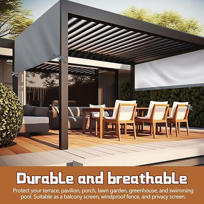 Universal Pergola Replacement Canopy Outdoor Canopy Shade Cover Waterproof Shade Top Cover for Outdoor Patio Porch Backyard(12 x 10 ft,Gray)