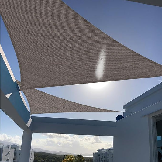 SUNNY GUARD Custom Size 18'x18'x18' Brown Sun Shade Sail Triangle UV Block Shade for Backyard Yard Patio Deck Garden(Customized)
