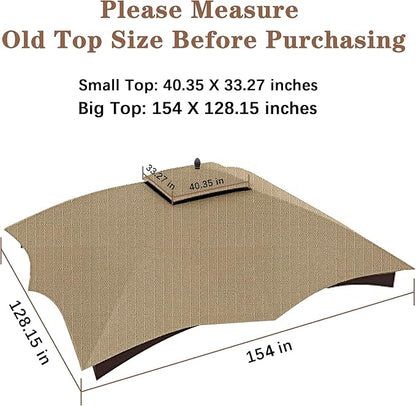 SCOCANOPY Khaki Ripstop Replacement Top for Lowe's Allen Roth 10X12 Gazebo Model #GF-12S004B-1/ GF-12S004BTO