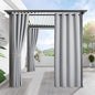 RYB HOME Outdoor Curtains for Patio Waterproof Block Sunlight Thermal Insulated Privacy Assured Thick Outside Curtains for Pergola, Deck, Gazebo, W52 x L108, Light Grey, 1 Panel