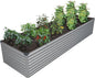 12x2x2FT Galvanized Raised Garden Bed Kit,Vegetable Plant Boxes-Rectangle Metal Flower Box,Large Planter Raised Beds Outdoor Garden for Planting,Fruit,Herb-Silver
