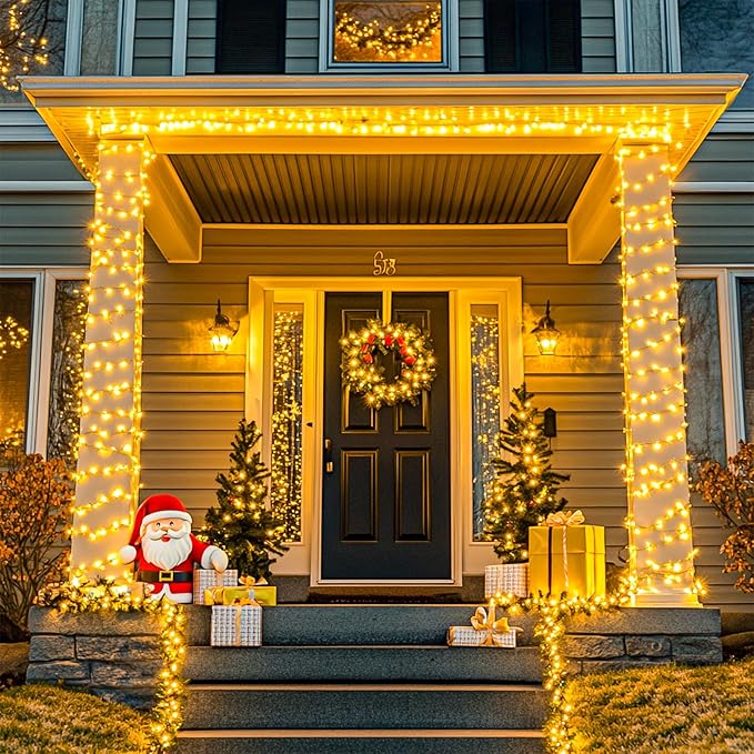 String Lights, 1000 Warm White LEDs, 272 Ft with Remote and 8 Modes