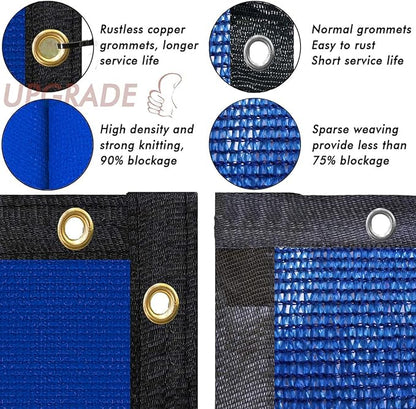 UPGRADE Privacy Screen 4' x 50' Fence Commercial Shade Cover with Brass Grommets Heavy Duty Perfect for Outdoor Back Yard, Blue, Customizable