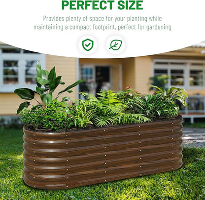 SnugNiture Galvanized Steel Raised Garden Bed Kit, 6x2x2 ft Large Metal Planter Box Outdoor for Gardening Vegetables, Flowers and Fruits