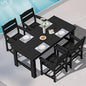 SERWALL Outdoor Dining Table Set, 67‘’ HDPE Patio Dining Set for 4, All-Weather Outdoor Table and Chairs Set for Deck, Black