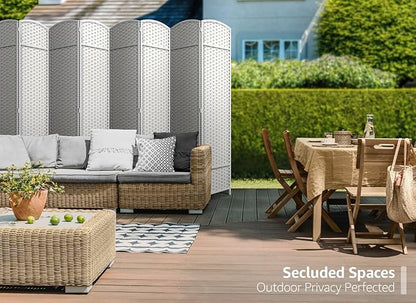 Sorbus 8 Panel Room Divider 6 ft. Tall - Privacy Screen, Extra Wide Double Hinged Panels, Mesh Hand-Woven Design, Partition Room Dividers and Folding Privacy Screens, Wall Divider for Room Separation