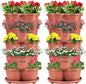 VIVOSUN 2-Pack 5 Tier Vertical Gardening Stackable Planter for Strawberries, Flowers, Herbs, Vegetables, Brown