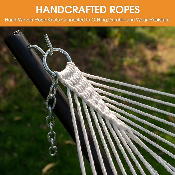 Lazy Daze Hammocks 11 FT Double Outside Hammock Quick Dry Olefin Fabric Hammock with Spreader Bar & Side Pocket for Outdoor Poolside Backyard 450 lbs Capacity, Grey