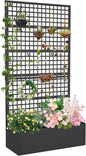 Metal Planter Box with Trellis 36" L x 16" W x 72" H, Raised Garden Bed with Privacy Screen, Privacy Planters for Climbing Plants, Flowers, Vegetables, Fruits