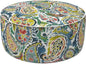 LVTXIII Inflatable Stool Ottoman Footrest with Handle, Decorative Fade-Resistant Foot Stool, Indoor or Outdoor Pouf for Home Garden and Camping Use, D21 x W 21 x H9, Paradise Paisley