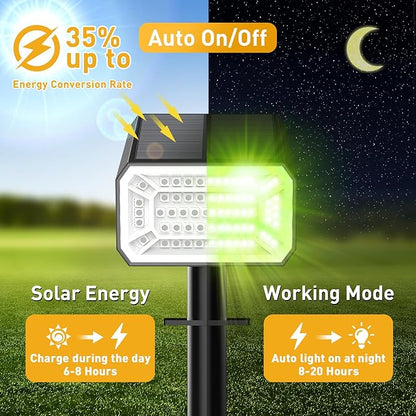 Solar Color Changing Spot Lights Outdoor Waterproof IP65, [12 Pack/32 LED/7 Modes] 2-in-1 Landscape Spotlights, Auto On/Off High Lumens Spot Lights for Outside Yard Garden Pathway Walkway