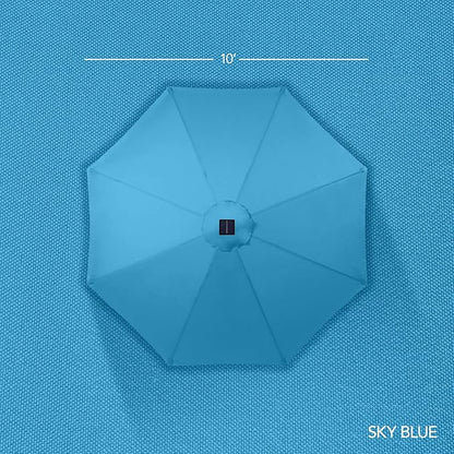 Best Choice Products 10ft Offset Cantilever Hanging Market Patio Umbrella, Smooth 360° Rotation, 8 Sturdy Ribs, Easy Adjustment - Sky Blue