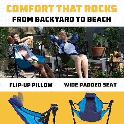 Wise Owl Outfitters Hammock Chair for Adults – Comfortable Portable Folding Rocking Camping Chair with Carry Bag – Great for Lawn, Campsite & Outdoors