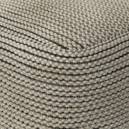 SIMPLIHOME Eastmont Square Pouf - 18 inch Wide Handwoven PET Polyester Ottoman in Cream, Boho Indoor/Outdoor Footstool or Extra Seating for Living Room, Bedroom, or Patio, Assembled